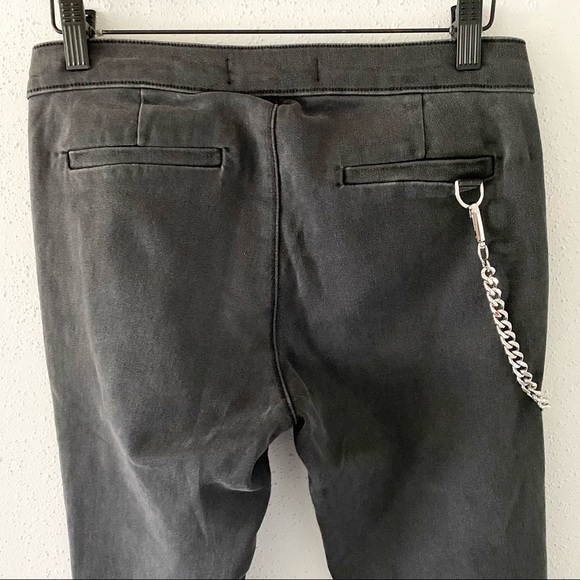 FOR4 Women's sz 26 Gray Iris Chain Ankle Zip Crop Mid-Rise Stretch Skinny Jeans - Picture 8 of 12